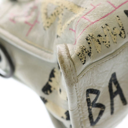 Balenciaga Classic City Graffiti 2-Way Shoulder Bag White Leather — view 5