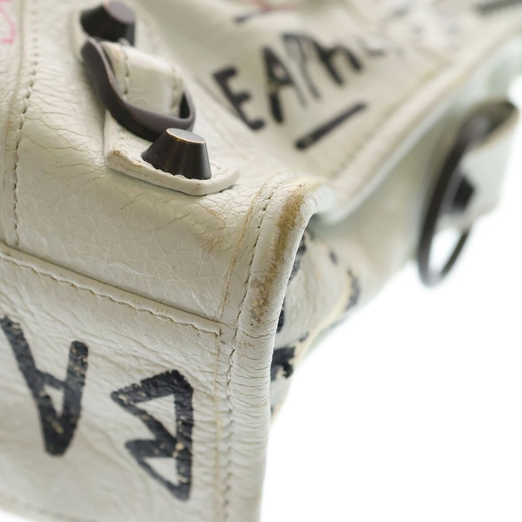 Balenciaga Classic City Graffiti 2-Way Shoulder Bag White Leather — view 6