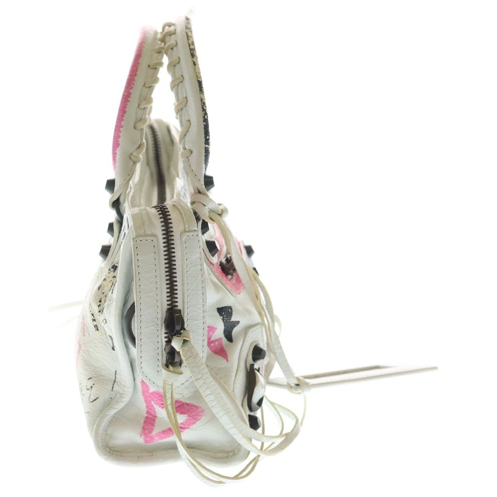 Balenciaga Classic City Graffiti 2-Way Shoulder Bag White Leather — view 3