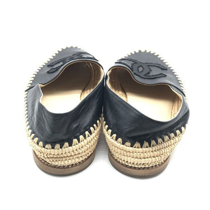 Chanel Shoes CC Logo Espadrilles Slip on Black — view 3