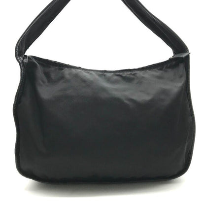 Prada Shoulder Bag Gold Nylon Tessuto Triangle Logo Black — view 3