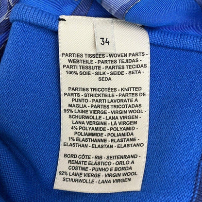 Hermes Short Sleeve Sweater 34 S Blue Crew Neck Silk — view 4