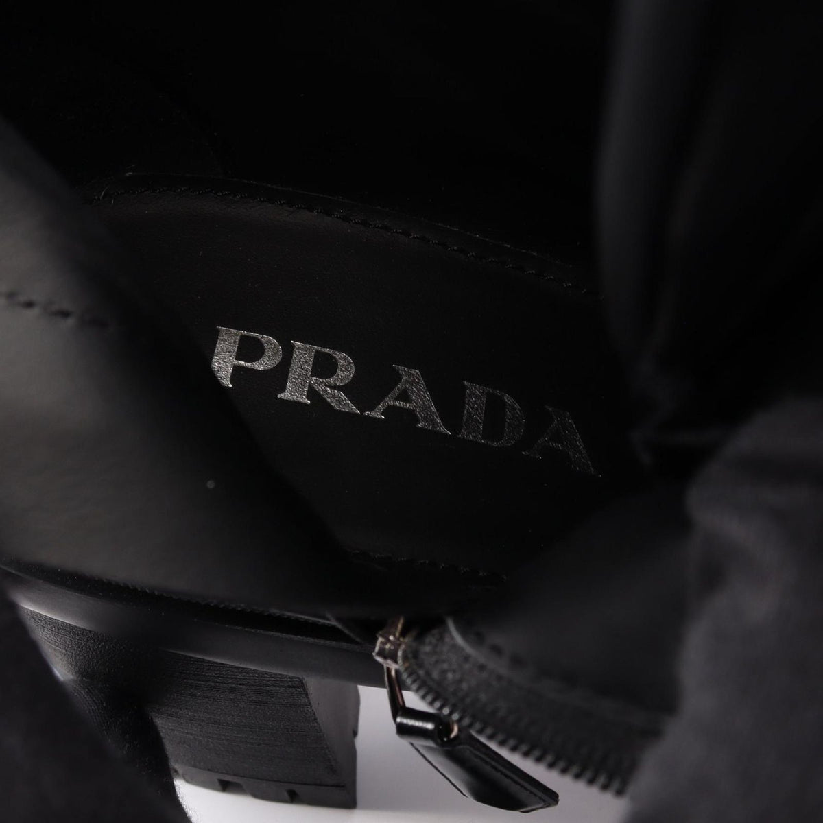Prada Boots Re-Nylon Triangle Logo Lace Up Nylon Leather — view 5