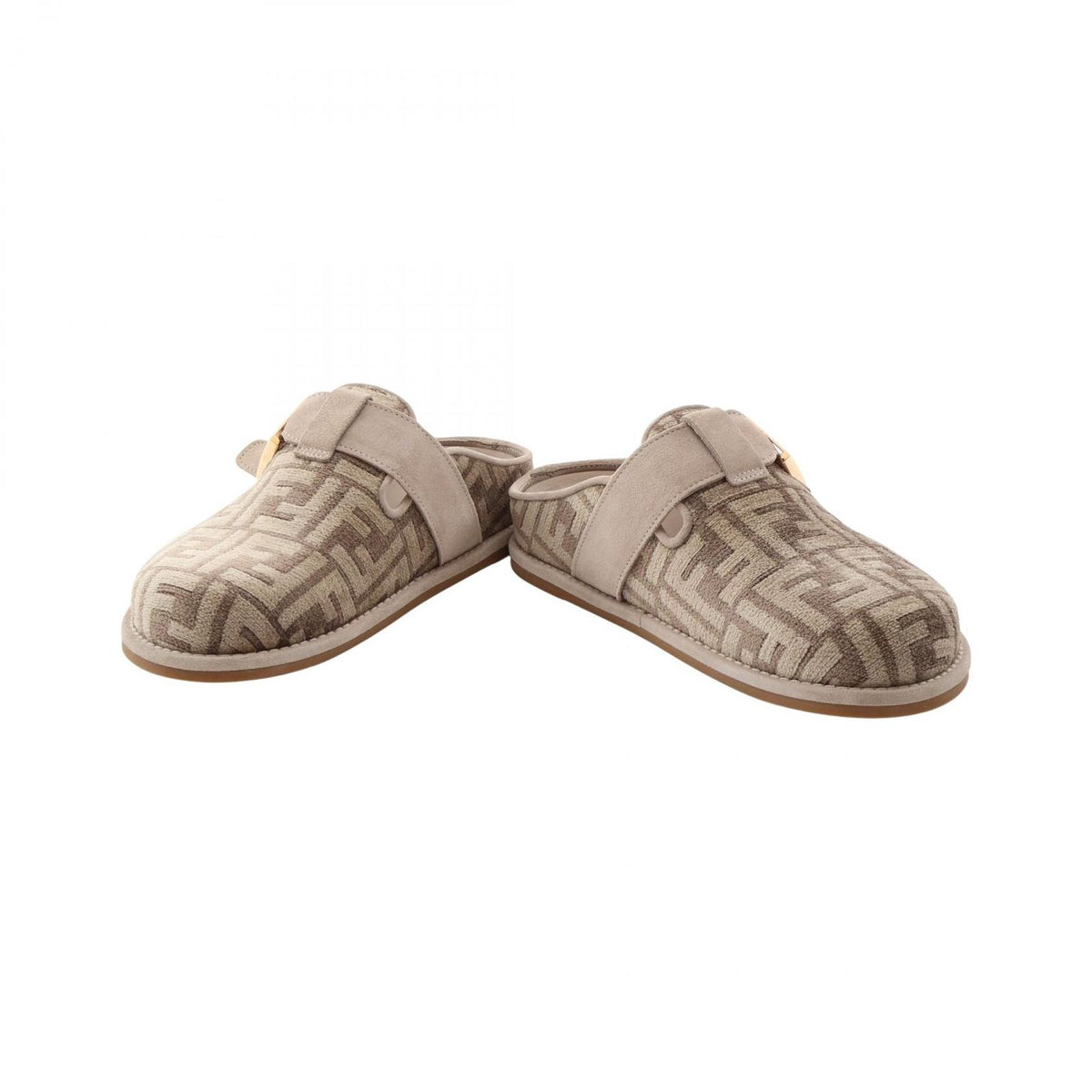 Fendi Mules Feel FF Pattern Suede Sandals — view 3