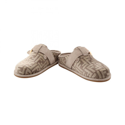 Fendi Mules Feel FF Pattern Suede Sandals — view 3