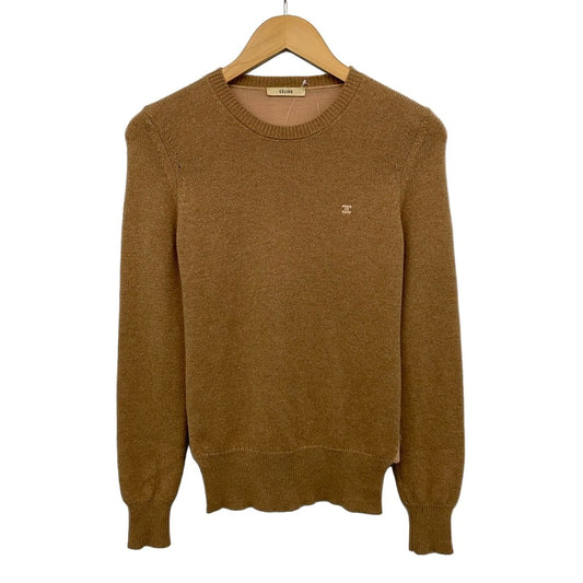 Celine Long Sleeve Sweater S Brown Light Cashmere