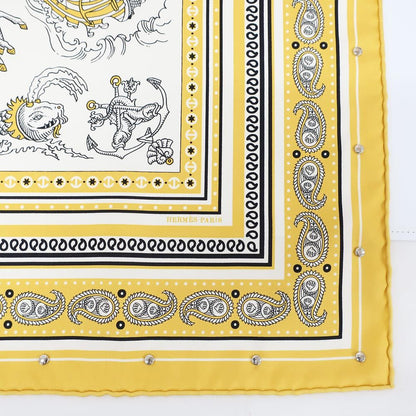 Hermes Heaven Carre 70 Cloete Sailor Tattoo Bandana Scarf Silk Yellow White — view 6