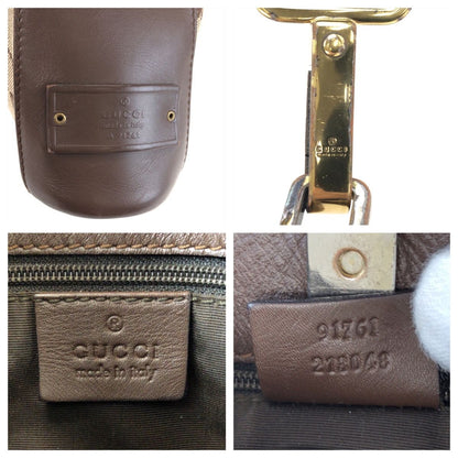 Gucci Beige Brown Gold Leather Shoulder Bag — view 4