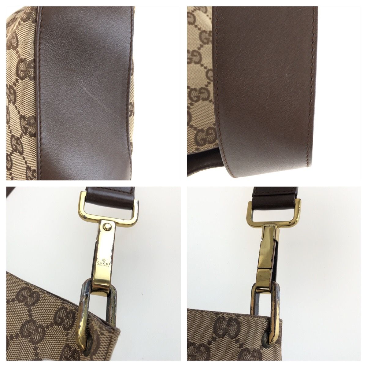 Gucci Beige Brown Gold Leather Shoulder Bag — view 5