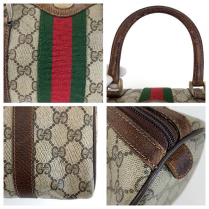 Gucci Vintage Sherry Line Beige GG Supremecanvas 40 Boston Bag — view 5