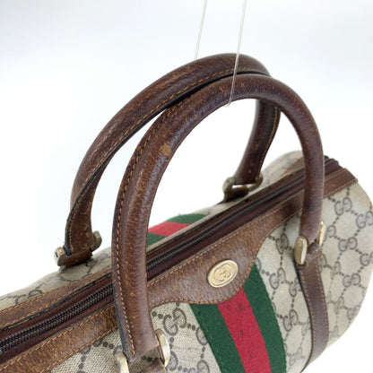 Gucci Vintage Sherry Line Beige GG Supremecanvas 40 Boston Bag — view 8