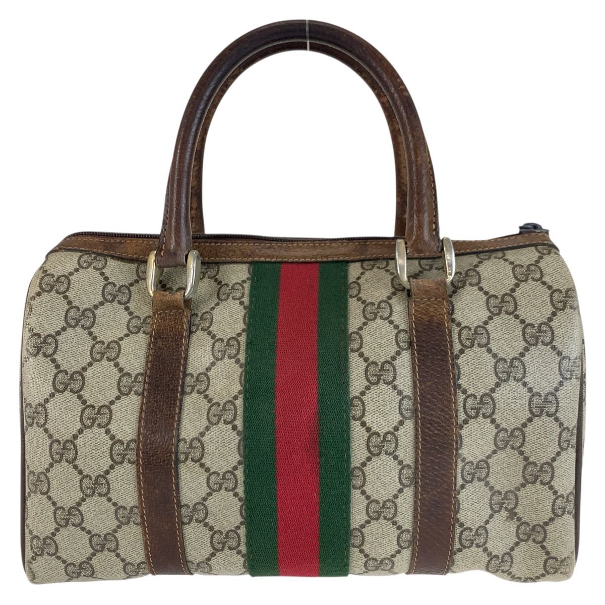 Gucci Vintage Sherry Line Beige GG Supremecanvas 40 Boston Bag — view 2
