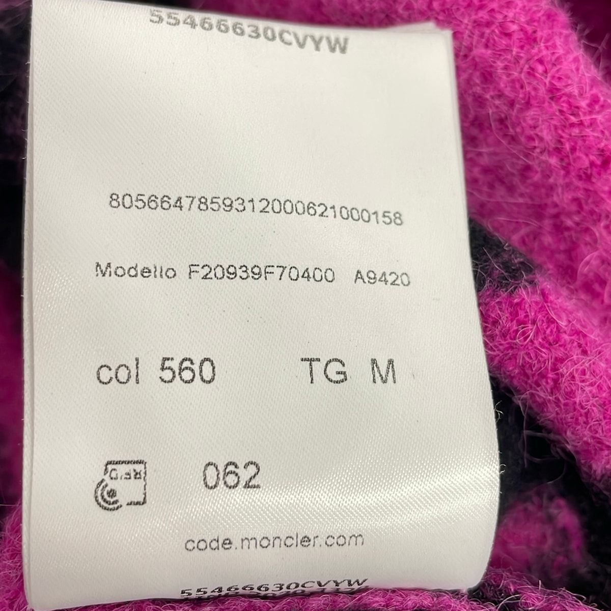 Moncler Long Sleeve Sweater M Lupetto Pink High Neck Knit — view 6