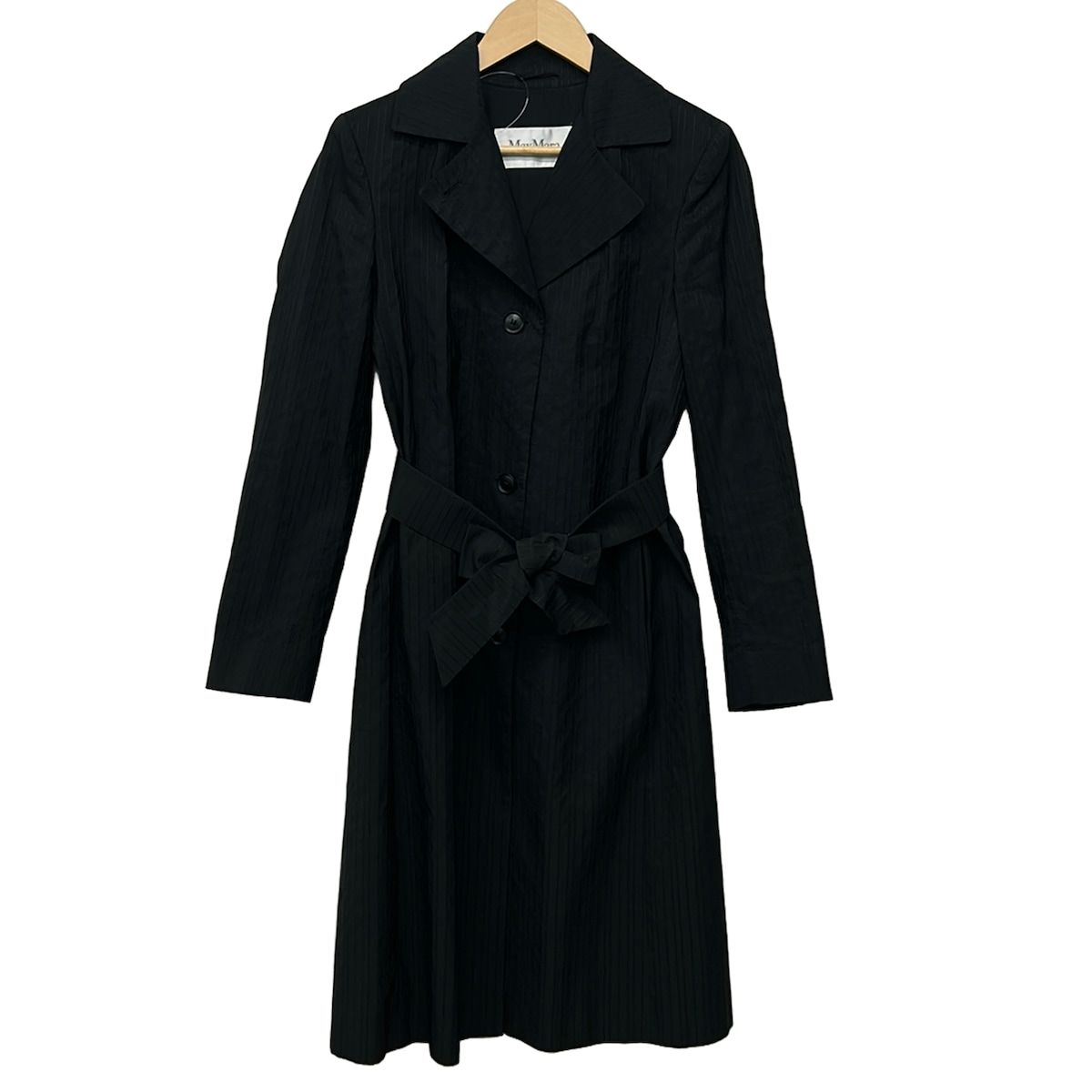 Max Mara Coat 42 M Black Long Sleeve Spring Autumn