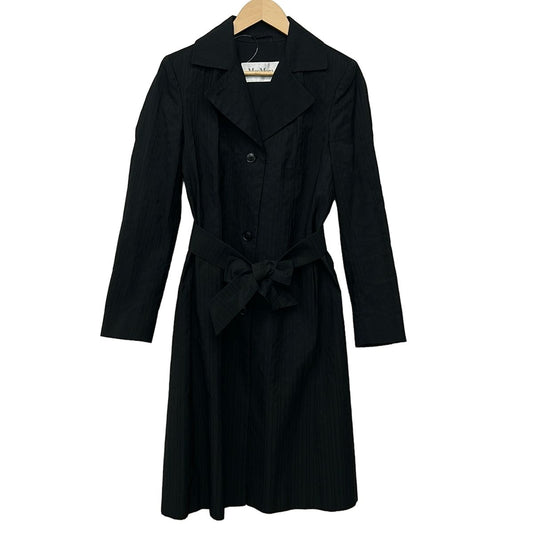 Max Mara Coat 42 M Black Long Sleeve Spring Autumn