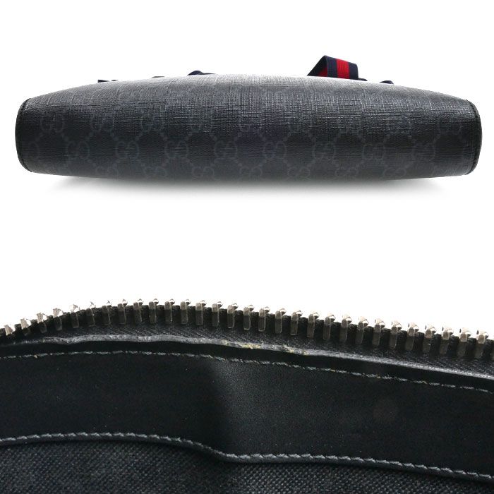 Gucci Messenger Shoulder Bag Black Gray Sherry Line — view 3