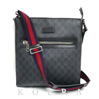Gucci Messenger Shoulder Bag Black Gray Sherry Line