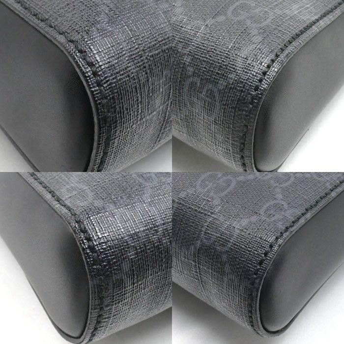 Gucci Messenger Shoulder Bag Black Gray Sherry Line — view 5