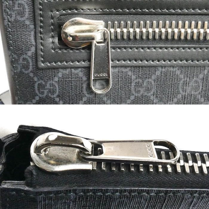 Gucci Messenger Shoulder Bag Black Gray Sherry Line — view 6