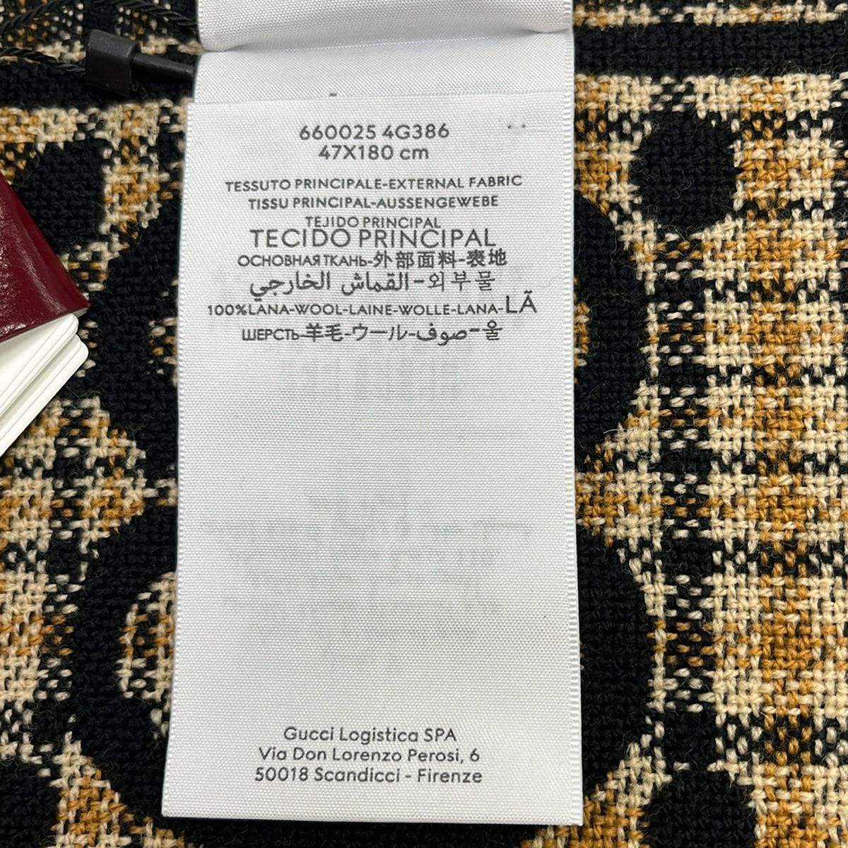 Gucci Shawl Black GG Pattern Wool Scarf — view 3