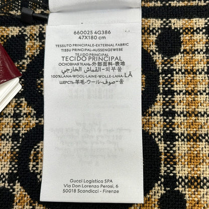 Gucci Shawl Black GG Pattern Wool Scarf — view 3