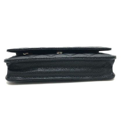 Chanel Shoulder Bag CC Logo Classic Caviar Leather Black — view 5