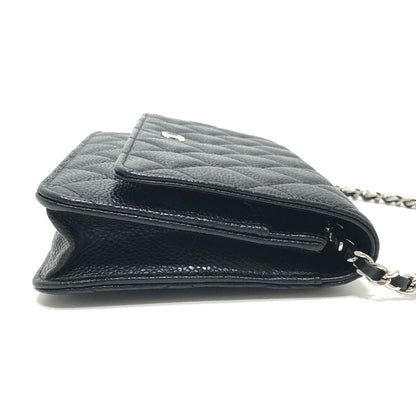 Chanel Shoulder Bag CC Logo Classic Caviar Leather Black — view 4