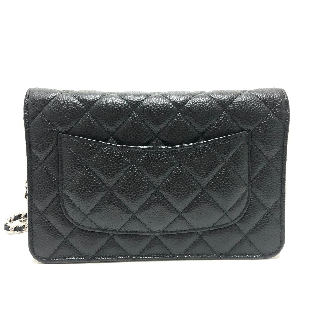 Chanel Shoulder Bag CC Logo Classic Caviar Leather Black — view 2