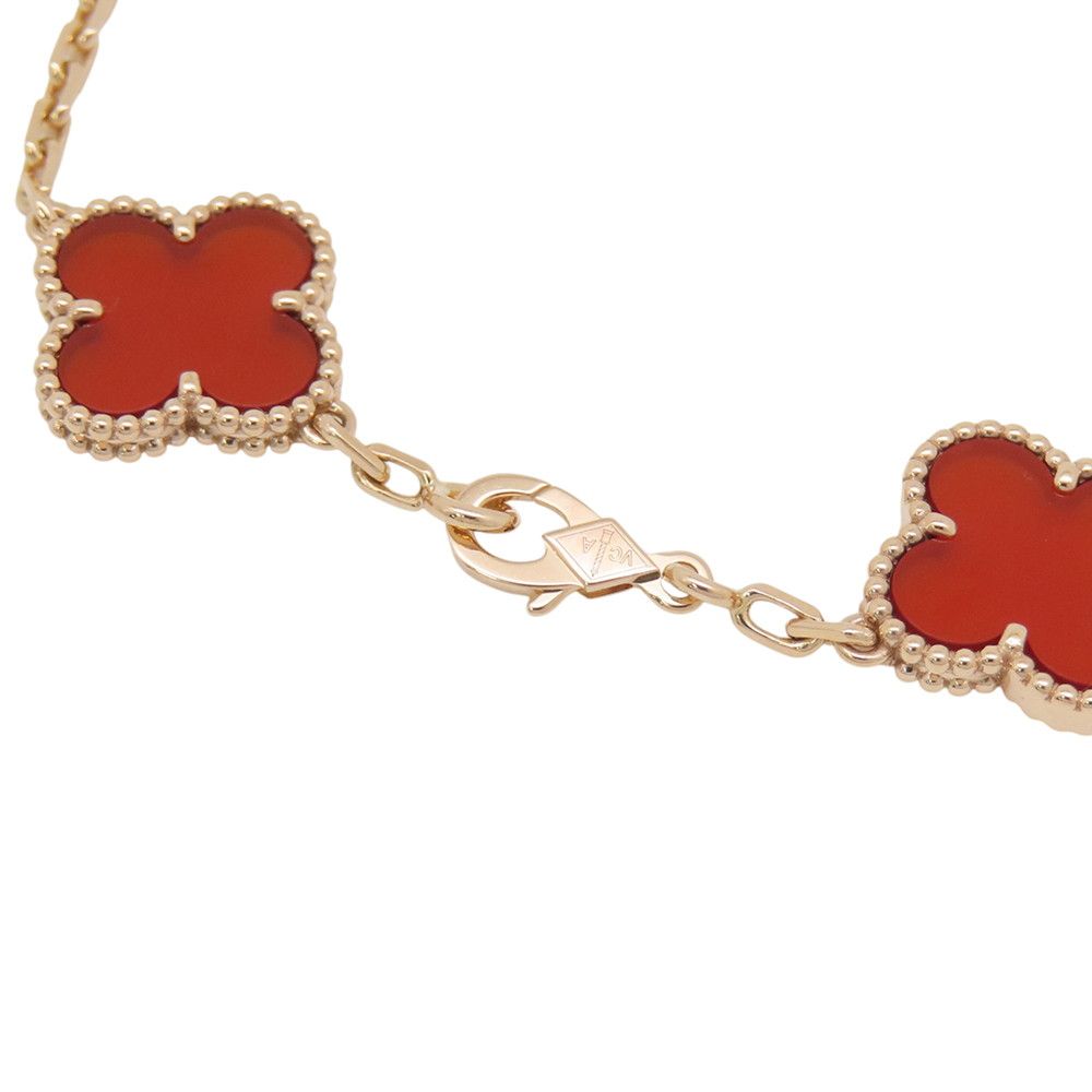 Van Cleef & Arpels Bracelet Vintage Alhambra 5 Motif Carnelian Guilloche 18K — view 4