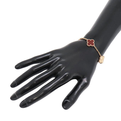 Van Cleef & Arpels Bracelet Vintage Alhambra 5 Motif Carnelian Guilloche 18K — view 3