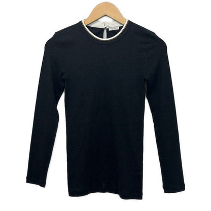 Brunello Cucinelli Long Sleeve Sweater XS Dark Gray Blanc White Beads