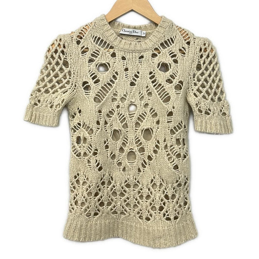 Dior Short Sleeve Sweater I 40 Light Beige with Inner