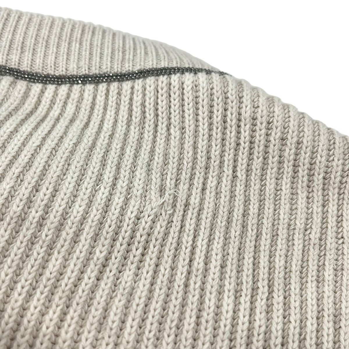 Brunello Cucinelli Long Sleeve Sweater XS Ivory Sheer — view 7