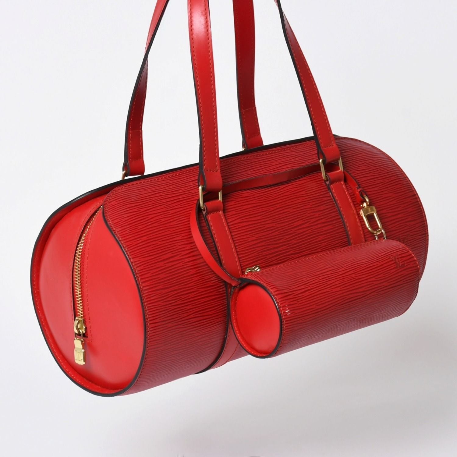 Louis Vuitton Soufflot Handbag Epi Leather Red Gold — view 3
