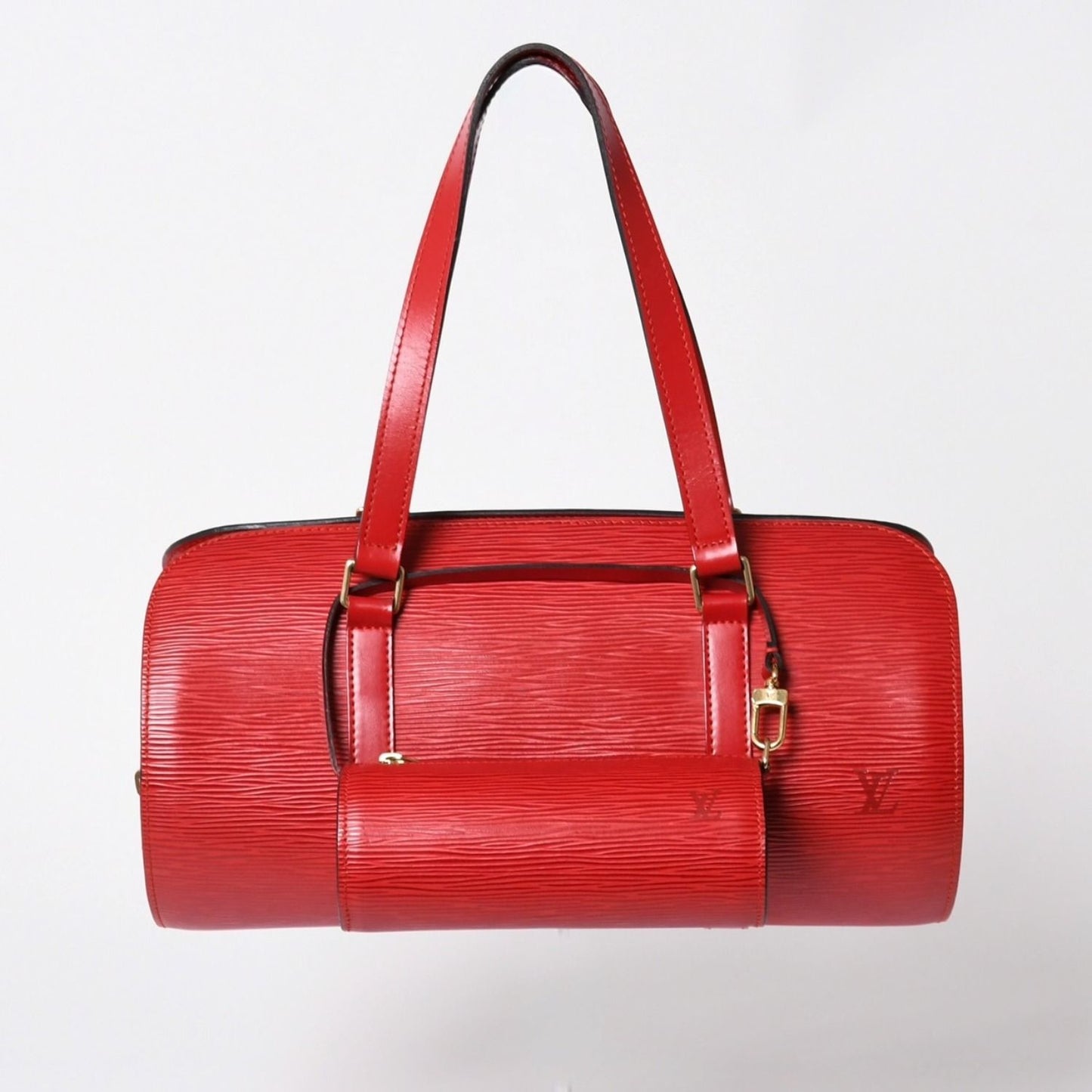 Louis Vuitton Tote Bag Epi Soufflot Red Gold