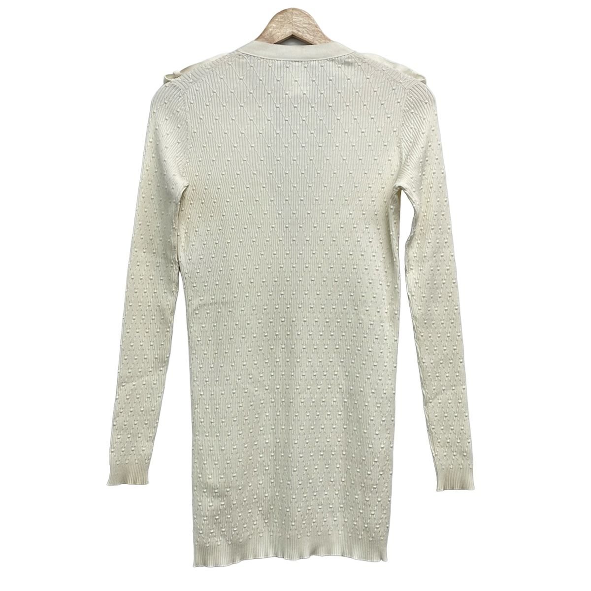 Chanel Cardigan 34 S White Long Sleeve CC Logo Tag One Side Resewn — view 2