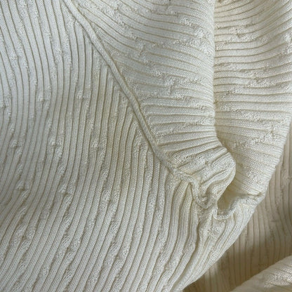 Chanel Cardigan 34 S White Long Sleeve CC Logo Tag One Side Resewn — view 6