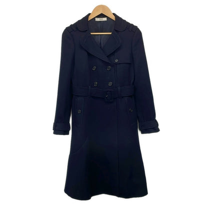 Prada Trench Coat 38 S Dark Navy Long Sleeve Winter