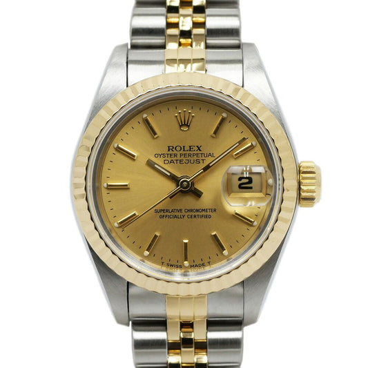 Rolex Datejust Champagne Dial No YG SS Watch Automatic OH