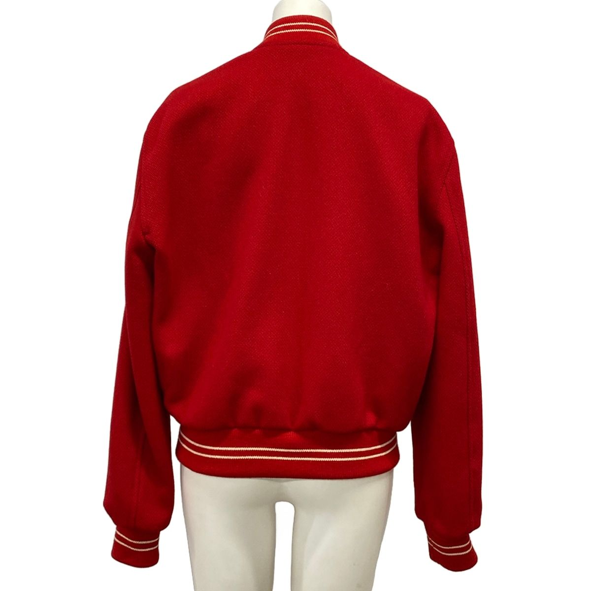 Celine Jacket 38 M Embroidery Teddy Red Long Sleeve Autumn Winter Logo Varsity — view 2
