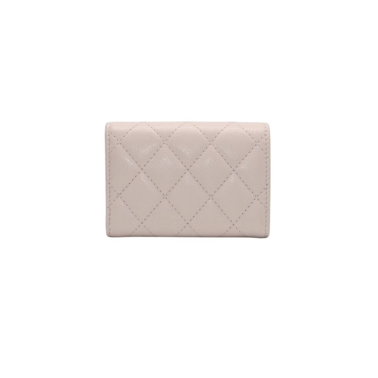 Chanel Classic Small Flap Wallet Base CC Logo Caviar Leather Pink — view 3