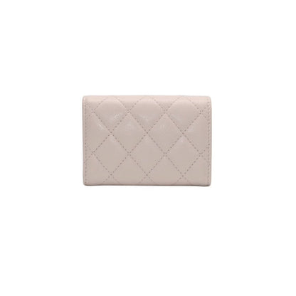 Chanel Classic Small Flap Wallet Base CC Logo Caviar Leather Pink — view 3
