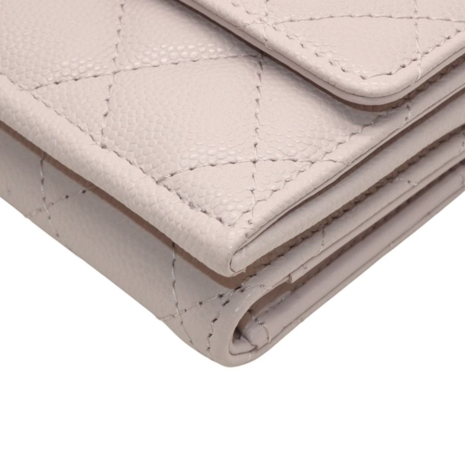 Chanel Classic Small Flap Wallet Base CC Logo Caviar Leather Pink — view 6