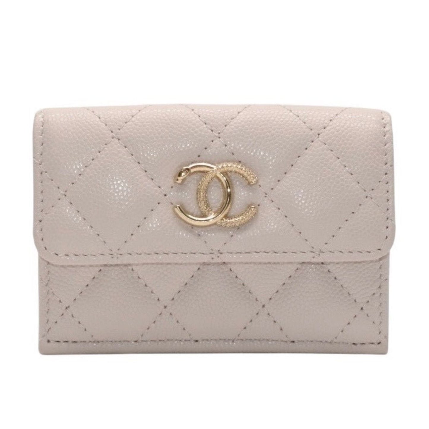 Chanel Classic Small Flap Wallet Base CC Logo Caviar Leather Pink — view 2