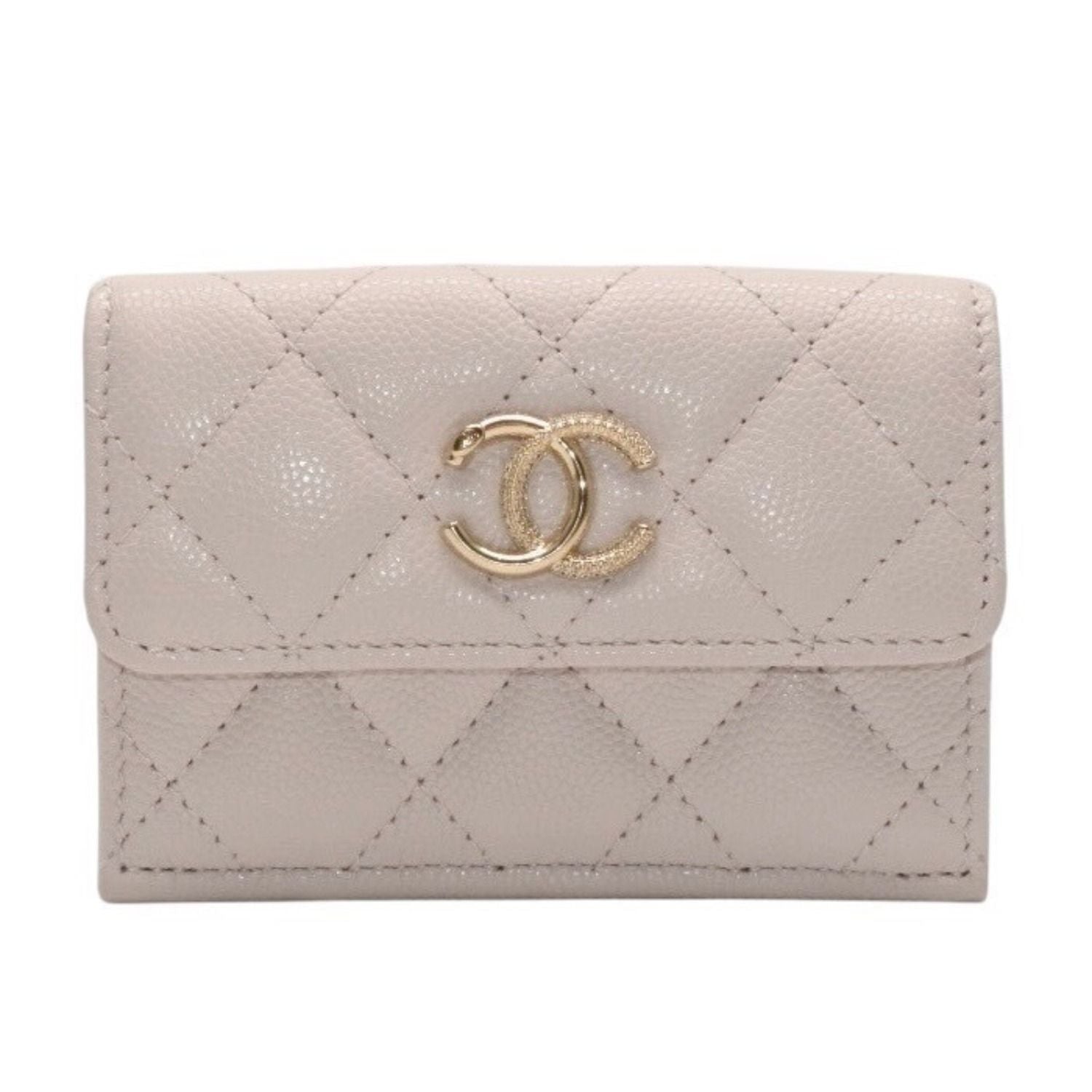 Chanel Classic Small Flap Wallet Base CC Logo Caviar Leather Pink — view 2