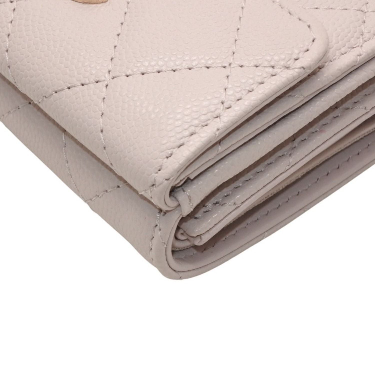 Chanel Classic Small Flap Wallet Base CC Logo Caviar Leather Pink — view 7