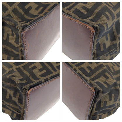 Fendi Zucca Brown Silver Canvas Leather Tote Bag — view 3