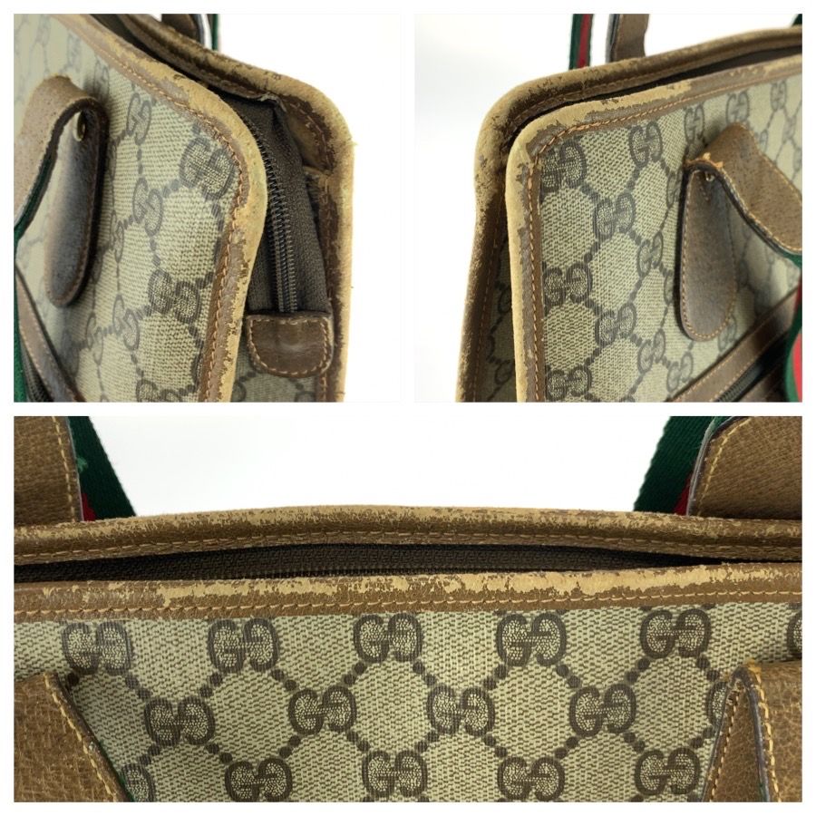 Gucci Vintage Sherry Line Beige GG Supremecanvas Tote Shoulder Bag — view 5