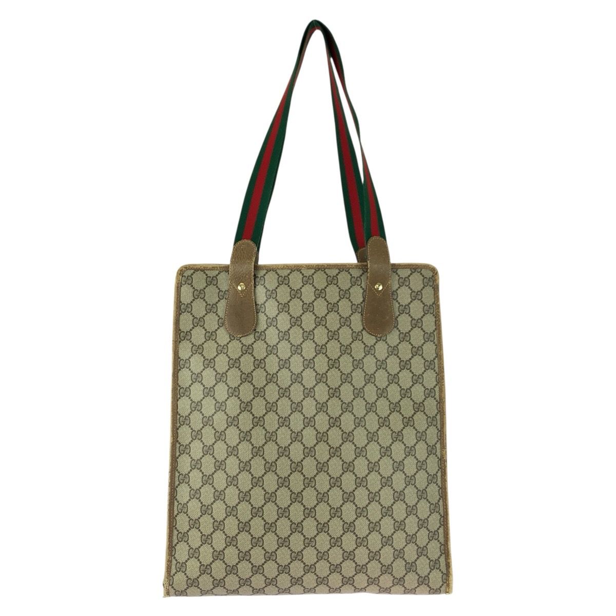 Gucci Vintage Sherry Line Beige GG Supremecanvas Tote Shoulder Bag — view 2
