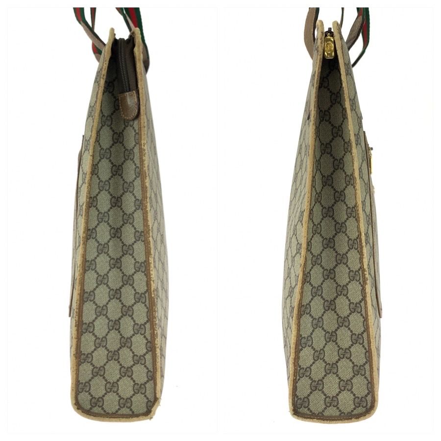 Gucci Vintage Sherry Line Beige GG Supremecanvas Tote Shoulder Bag — view 7